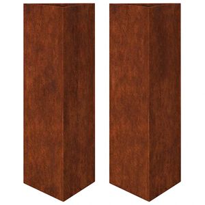 vidaXL Doniczki ogrodowe 2 szt. tr&oacute;jkątne 30x26x75 cm stal kortenowska