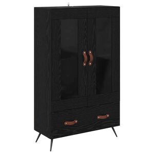 vidaXL Highboard z szufladą Czarny Dąb 69,5 x 31 x 115 cm