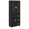 vidaXL Highboard Czarny Dąb 69,5 x 34 x 180 cm Materiał drewnopochodny