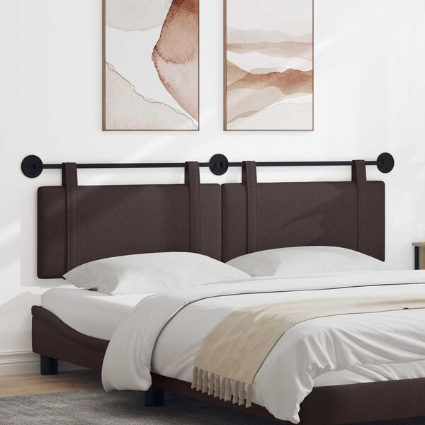 vidaXL Wisząca Głowa Gładki Ciemny brąz 190 x 55 x 5 cm tkanina