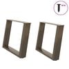vidaXL Nogi do stolika kawowego w kształcie litery U 2 szt. Naturalna stal 70x(42-43) cm Stal