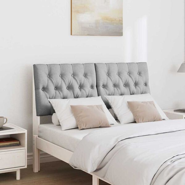 vidaXL Tapicerowane wezgłowie Jasnoszary 120 cm Lite drewno sosnowe