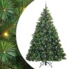vidaXL Sztuczna choinka z 300 diodami LED Zielony 240 cm PE i PVC