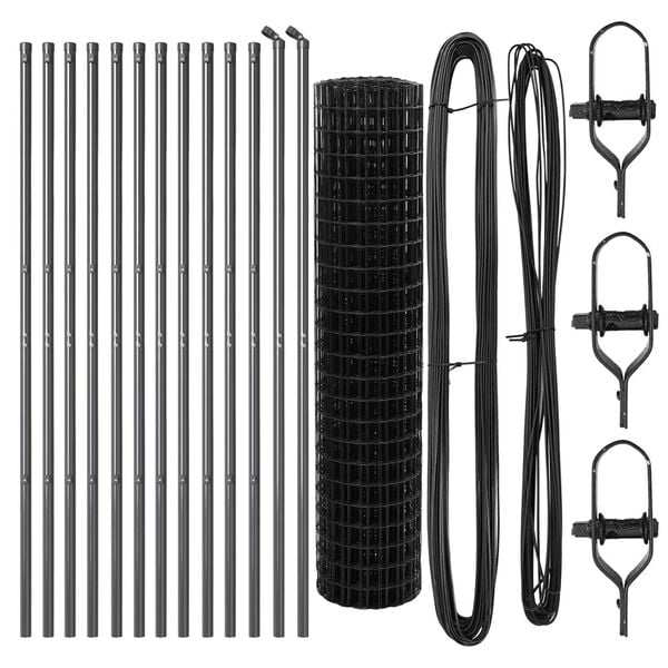 vidaXL Ogrodzenie z słupkiem Szary 1 x 25 m Stal