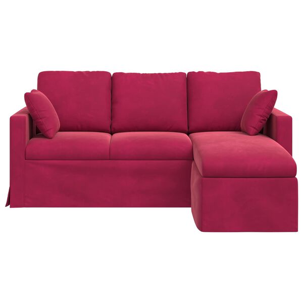 vidaXL Sofa Czerwone wino