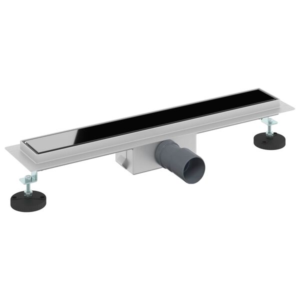 vidaXL Odwodnienie prysznicowe z osłoną szklaną Czarny 60 cm