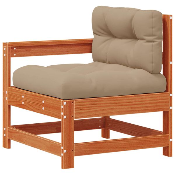 vidaXL Sofa narożna do ogrodu Lite drewno sosnowe Woskowy Brąz