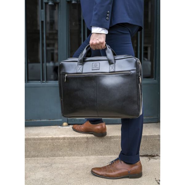 Exacompta Torba Exactive na laptopa, z dwiema przegrodami, skórzana