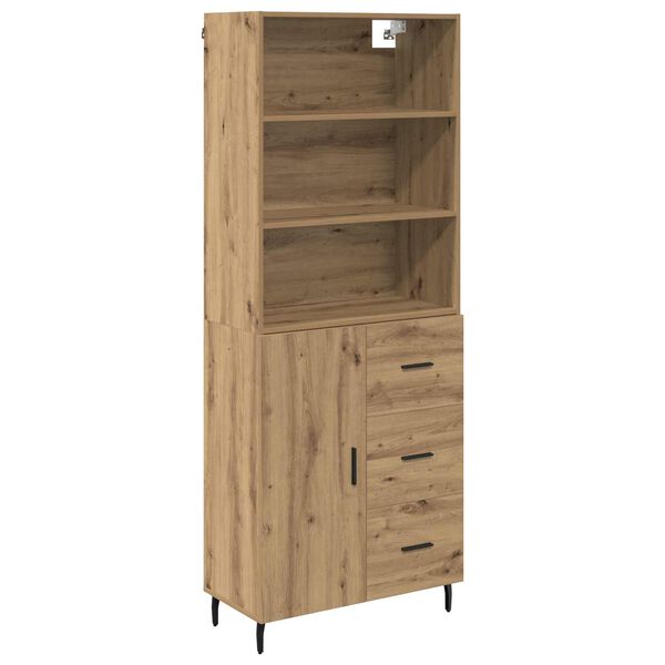 vidaXL Highboard z szufladą Dąb rzemieślniczy 69,5 x 34 x 180 cm