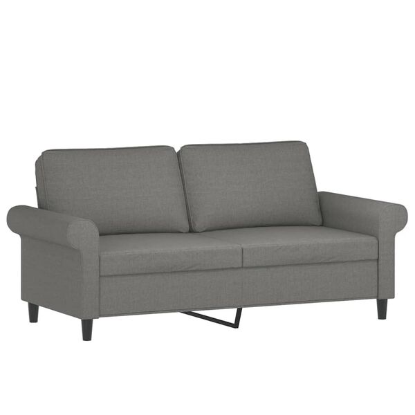 vidaXL Sofa 2-osobowa, ciemnoszara, 140 cm, tapicerowana tkaniną