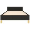 vidaXL Rama ł&oacute;żka z zagł&oacute;wkiem, czarna, 90x200 cm, obita tkaniną