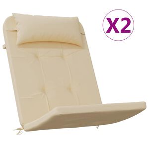 vidaXL Poduszki na krzesła Adirondack, 2 szt., beżowe, tkanina Oxford