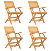 vidaXL Krzesła składane 4 szt. 55x62x90 cm Drewno lite Teak