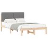 vidaXL Ramka ł&oacute;żka z tapicerowanym wezgłowiem Jasnoszary 135 x 190 cm