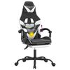 vidaXL Obrotowy fotel gamingowy z podn&oacute;żkiem, czarno-biały
