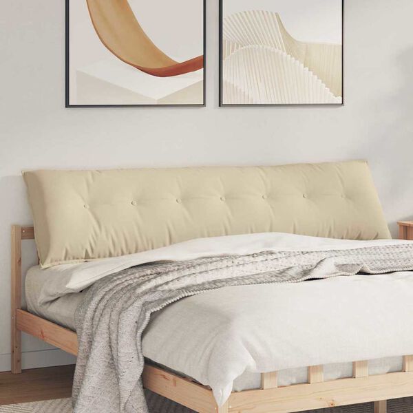 vidaXL Poduszka na plecy Kremowy 200 x 50 cm Tkanina mikrofibrowa