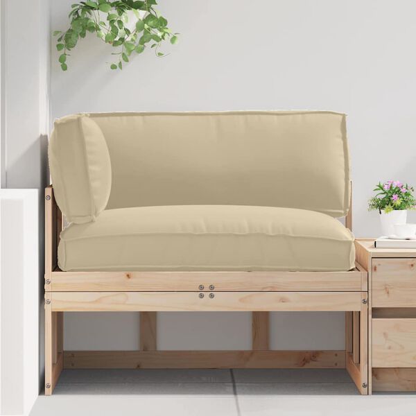 vidaXL Zestaw poduszek na paletę 3 pcs Beżowy Materiał Oxford