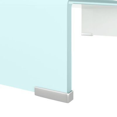 vidaXL Podstawka pod monitor / TV, zielone szkło, 60x25x11 cm