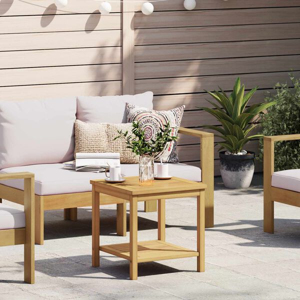 vidaXL Stolik boczny Olej Naturalny 45 x 45 x 45 cm Lite Drewno Akacji