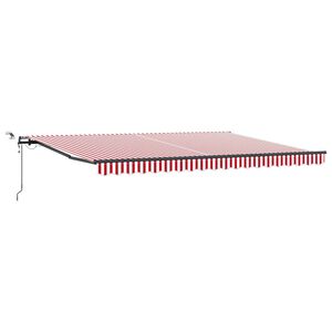 vidaXL Markiza wysuwana Czerwony i Biały 450 &times; 300 cm Poliester
