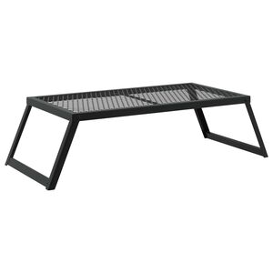 vidaXL Składany Grill Campingowy Czarny 58 x 31 x 2 cm Stal stopowa