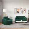 vidaXL Sofa 2 pcs Ciemna zieleń