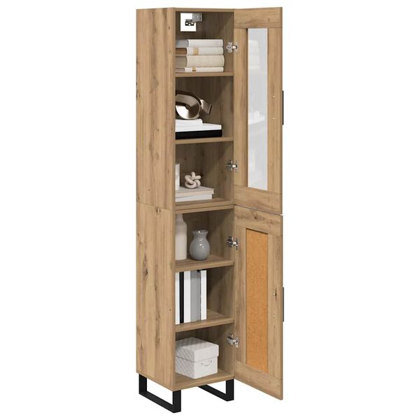 vidaXL Highboard Dąb rzemieślniczy 34,5 x 34 x 180 cm