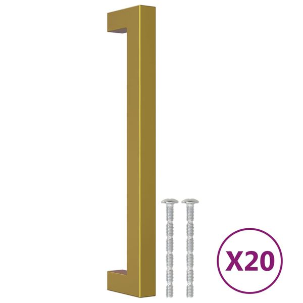 vidaXL Uchwyty do szafek, 20 szt., złote, 160 mm, stal nierdzewna