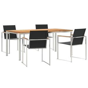 vidaXL Zestawdojedzeniawogrodzie 5 pcs DrewnoTekowe