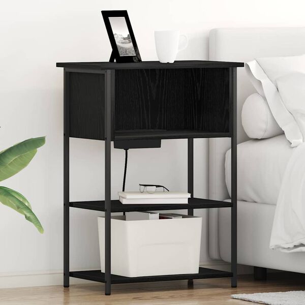 vidaXL Szafka Nocna Czarny Dąb 55 x 31 x 76 cm Materiał drewnopochodny