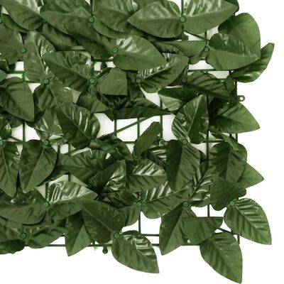 vidaXL Parawan balkonowy, ciemnozielone liście, 300x75 cm