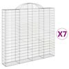 vidaXL Kosze gabionowe, 7 szt, 200x30x180/200 cm, galwanizowane żelazo