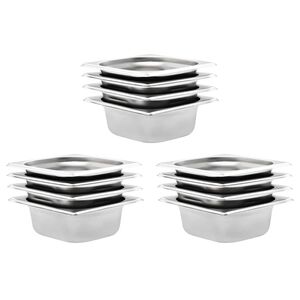 vidaXL Pojemniki gastronomiczne 12 szt. GN 1/6, 65 mm, stal nierdzewna