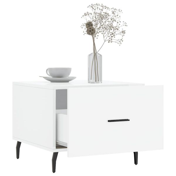 vidaXL Stoliki kawowe, 2 szt., białe z połyskiem, 50x50x40 cm