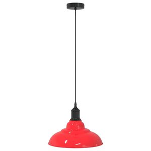 vidaXL Lampa wisząca z regulacją wysokości E27 połysk czerwony metal
