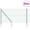 vidaXL Ogrodzenie z słupkiem Zielony 1 x 25 m Stal