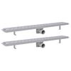 vidaXL Odpływ prysznicowy liniowy, 2 szt., linie, 830x140 mm, stal