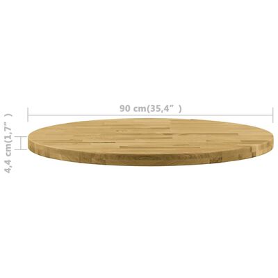 vidaXL Okrągły blat do stolika z litego drewna dębowego, 44 mm, 900 mm