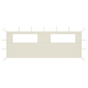 vidaXL Ścianka z oknami do altany, 6x2 m, kremowa