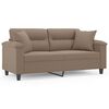 vidaXL 2-osobowa sofa z poduszkami, taupe, 140 cm, obita mikrofibrą