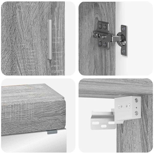 vidaXL Zestaw mebli łazienkowych z szufladą z p&oacute;łką TULUM Szary Sonoma