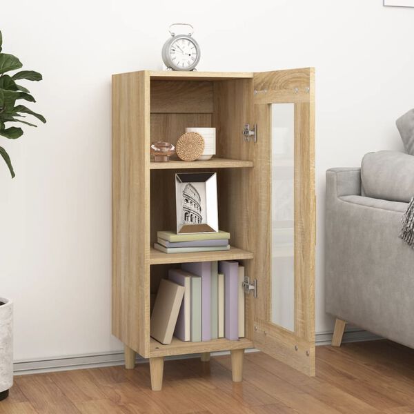 vidaXL Szafka, dąb sonoma, 34,5x34x90 cm, materiał drewnopochodny