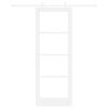 vidaXL Drzwi przesuwne Biały 78 x 211 cm Lite drewno sosnowe i szkło