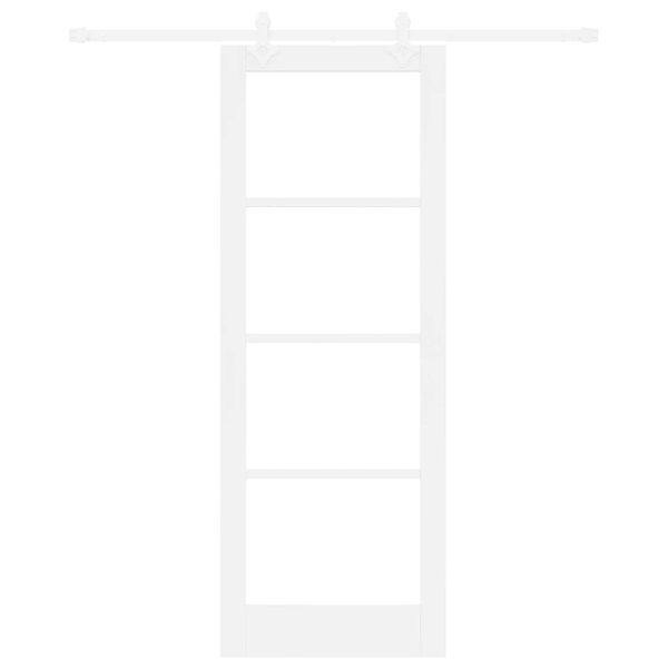 vidaXL Drzwi przesuwne Biały 78 x 211 cm Lite drewno sosnowe i szkło