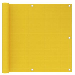 vidaXL Parawan balkonowy, ż&oacute;łty, 90x500 cm, HDPE