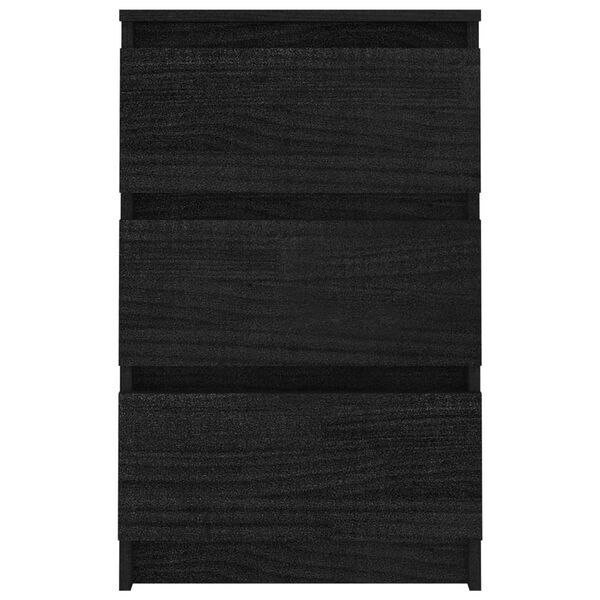 vidaXL Szafki nocne, 2 szt., czarne, 40x29,5x64 cm, drewno sosnowe