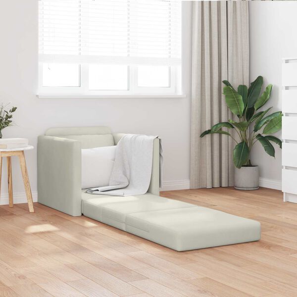 vidaXL Sofa Bed 60cm Kremowy Aksamit