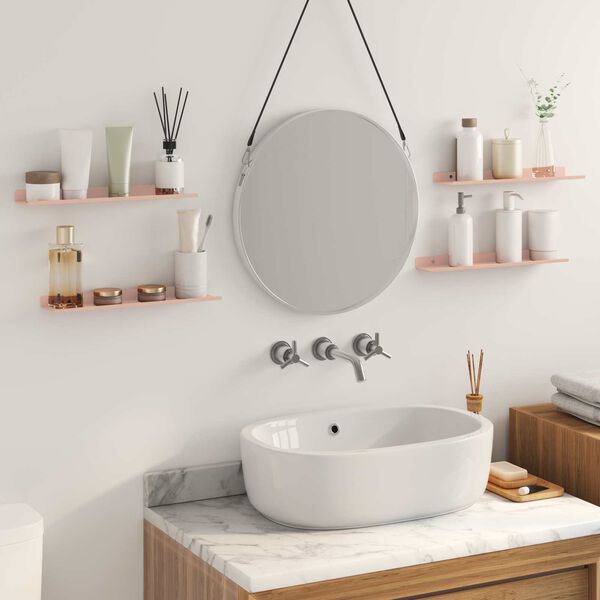 vidaXL P&oacute;łka wisząca 4 pcs R&oacute;żowy 40 x 8,5 x 2,5 cm Stal