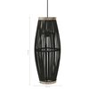vidaXL Lampa wisząca, czarna, wiklinowa, 40 W, 25x62 cm, owalna, E27