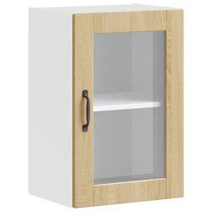 vidaXL Szafka ścienna kuchenna ze szklanymi drzwiami Porto dąb sonoma